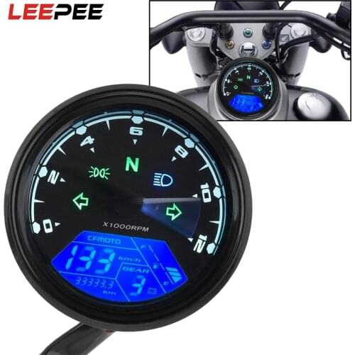 Motorcycle Panel Speedometer Universal LED Multi-function Digital Indicator Tachometer Fuel Meter Night Vision Dial Odometer