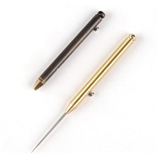 EDC Outdoor Tools Vintage BLack Copper Toothpicks Brass+Titanium Alloy Toothpick Automatic Toothpick Portable