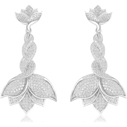 GrayBirds Twist Braid Classic Plant Flower Earrings Luxury Jewelry For Wedding Girl High Quality AAA Cubic Zirconia MLE082