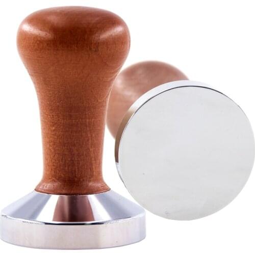 Espresso Tamper 51mm Steel Coffee Tamper Wood Handle Coffee Press Barista Tools