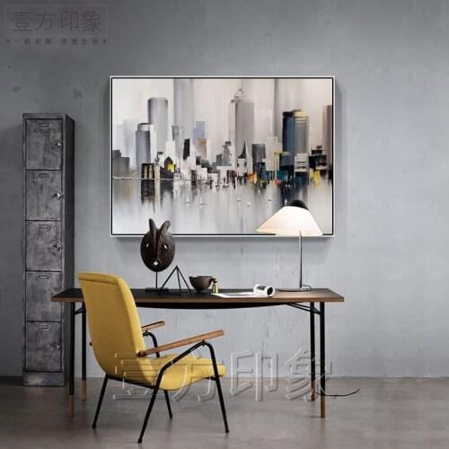 Handmade thick knife abstract high quality oil painting modern city Landscape on Canvas Painting Decor Oil Painting artwork