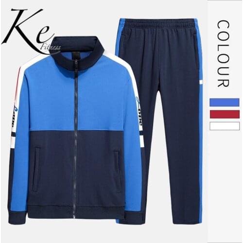 KE 2020 spring new couple wear spring two-piece cotton mens sports suit sportswear men tracksuit women sports set women
