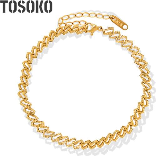 TOSOKO Stainless Steel Jewelry H Handmade Leg Chain Womens Fashion Foot Accessories BSS105
