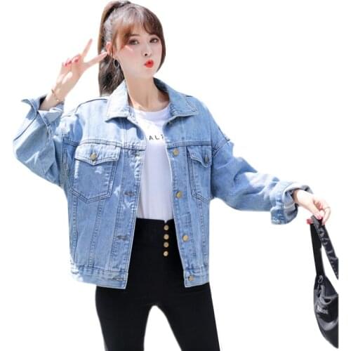 2021 Spring Denim Jacket Women Korean Loose Single-Breasted Fashion Plus Size Vintage Jeans Coat Female Clothes Tide 5XL G916