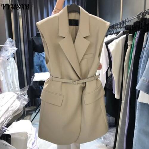 Spring and Autumn Womens Vest Jacket 2021 New Slim Solid Color Sleeveless Ladies Office Suit Vest High Quality