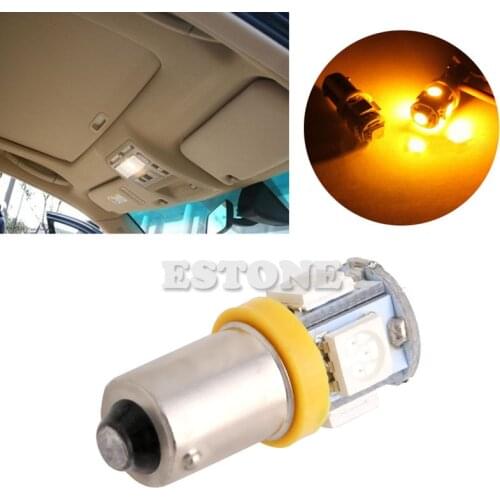 1pcs New Headligh Yellow Super Bright T11 BA9S 5050 SMD 5 LED Car Light Bulb Lamp 12V Hot Sale