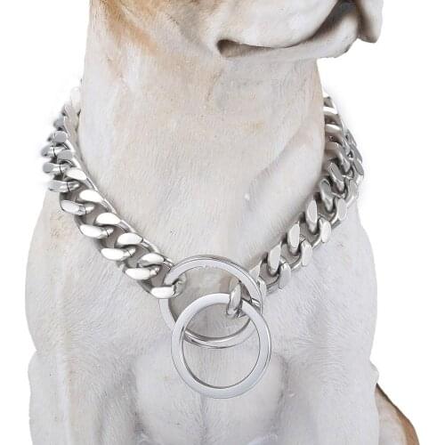 316L Stainless Steel Luxury Dog Smooth Curb Cuban Strong Chains Collars A Variety Of Length Wholesale Customization Beautiful