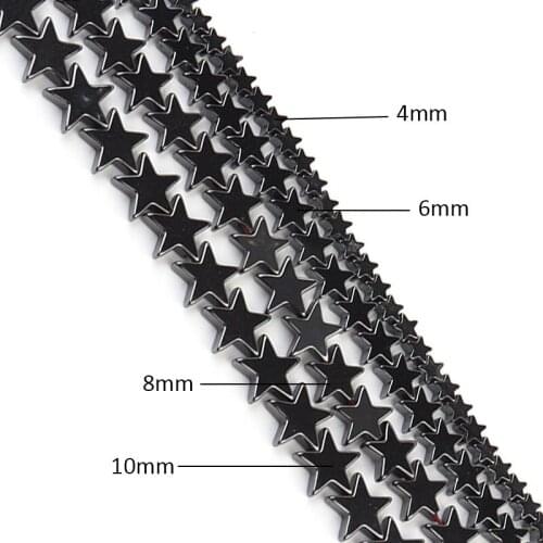 Black Gallstone Beads Chain Bracelet Flat Five-pointed Star Shape Beaded Jewelry Ladies Bracelets Can Be Wholesale Handicrafts