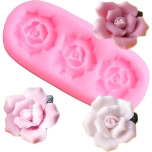 Rose Flower Silicone Mold Polymer Clay Candy Chocolate Gumpaste Molds DIY Cupcake Topper Wedding Fondant Cake Decorating Tools