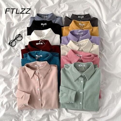 Блузки на пуговицах FTLZZ China At AliExpress