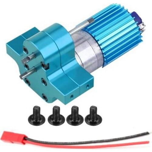 Speed Change Gear Box Metal Gearbox with 370 Brush Motor Anodizing Treatment for Heatsink and Mount Base for WPL 1633 RC Car