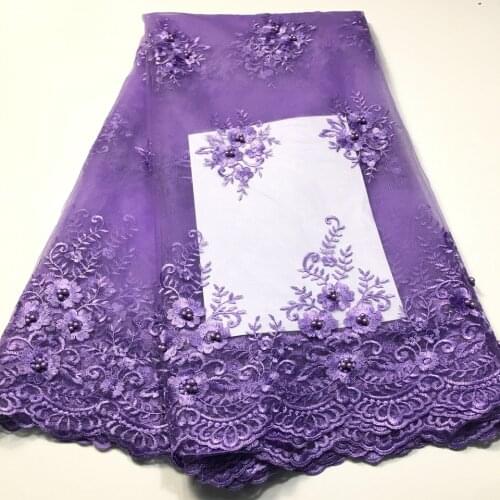 African Lace Fabric 2021 High Quality Lace With Bead Lace 5 Yards, Nigerian Lace Fabric For Sewing Clothes Dress M3545 Wide