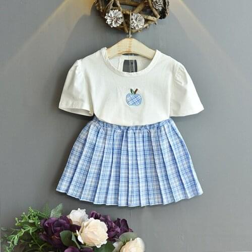 Baby girl summer suit skirt 2021 new girl sweet college style two-piece suit girls boutique outfits