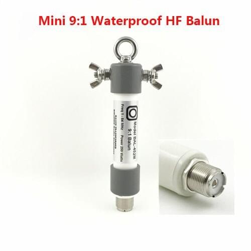 Mini 9:1 Waterproof HF Balun for 160m-6m Bands (1.0-54MHz) 250W SSB, PEP 350W SO-239 Connector