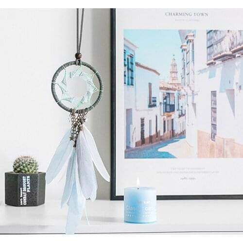 Feather Catching Dream Net Hanging Weaving Car Hanging Hanging Ornament Room Decor Dreamcatcher Wind Chimes Religious Mascot