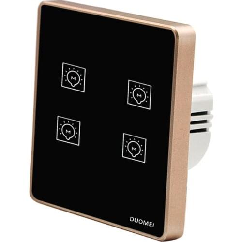 Led Light Smart Switch 4 gang 2 way Wireless Remote Control Sensitive Touch smart home switch Wifi wall switches