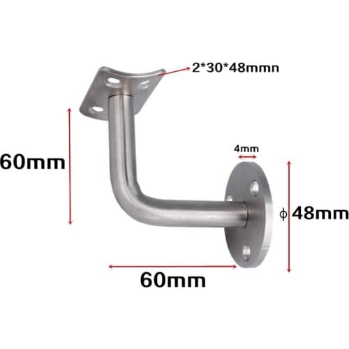 1pc Stainless Steel 304 Wall Support Handrail Stair Wall Mounted Bracket Hand Rail Connector Railing Guardrail Hardware