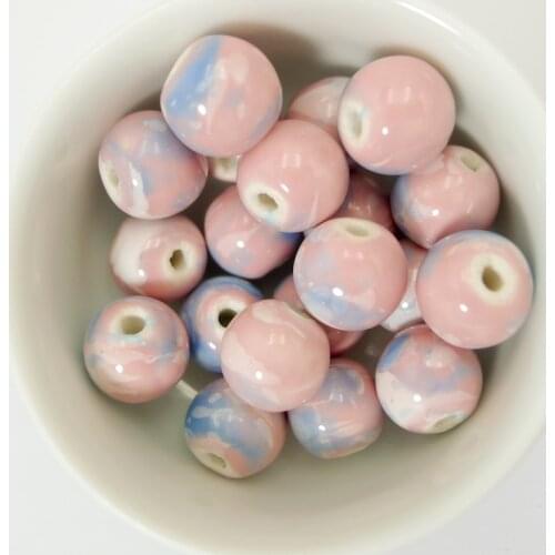 12# 40pcs Jingdezhen Ceramic Beads Jingdezhen Handmade Porcelain Bead For Jewelry Making 12mm Components #A209B