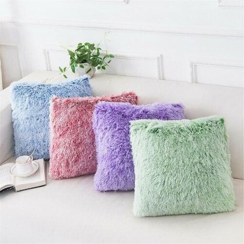 17" Christmas Faux Long Plush Cushion Cover Throw Pillow Case Sofa Car Home Decor 7 Color