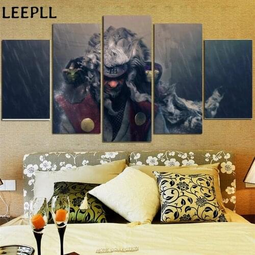 5 Pieces Of Wall Art Canvas Anime Manga Character Jiraiya Posters And Pictures Home Living Room Wall Decoration Paintings