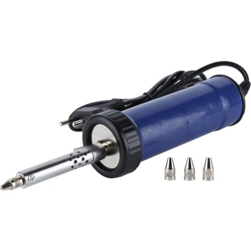 BBT-580 30W Electric Solder Sucker Automatic Soldering Electronic Disassembly Welding Tool EU Plug 250V With 1/1.5/2.5mm Nozzles