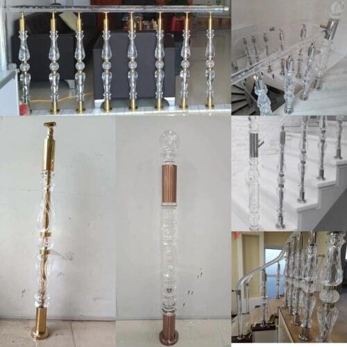 Freeshipping H850mm Acrylic Balustrade Baluster Pole Armrest Fence Rod Handrail Railing Post Pole Baluster for Stair or Door