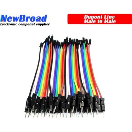 Dupont line 40pcs 20cm 2.54mm 1p-1p Pin Male to Male Color Breadboard Cable Jump Wire Jumper For Arduino