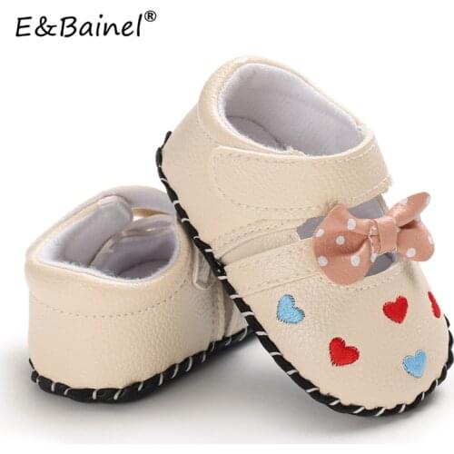 E&Bainel Baby Boy Girls First Walker Shoes leather PU Newborn Baby Toddler Prewalker Shoes Soft sole Anti-slipr 0-18 months
