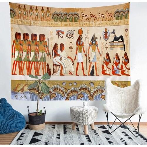 Egyptian Court Picture Printed Living Room Decoration Wall Hanging Tapestry Yoga Mat Rug Home Decor Art