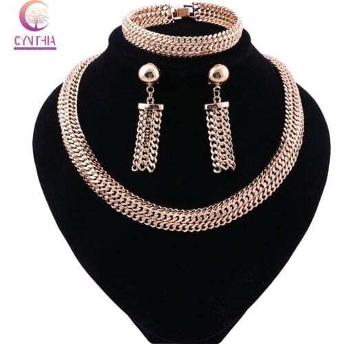 CYNTHIA Jewelry Sets For Women Ethiopian Bridal Dubai Indian Wedding Costume Gold Nigerian Luxury Choker Necklace Jewelry