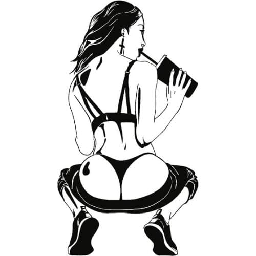 Creativity Sexy Girl Drinking Cola Graffiti Car Stickers and Decal Creativity Motorcycle Bumper Window Accessories KK