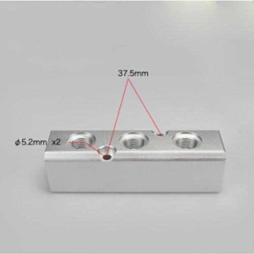 G1/2" In G1/4" Out 3 Way 5 Ports 30x30mm Pneumatic Aluminum Manifold Block Splitter
