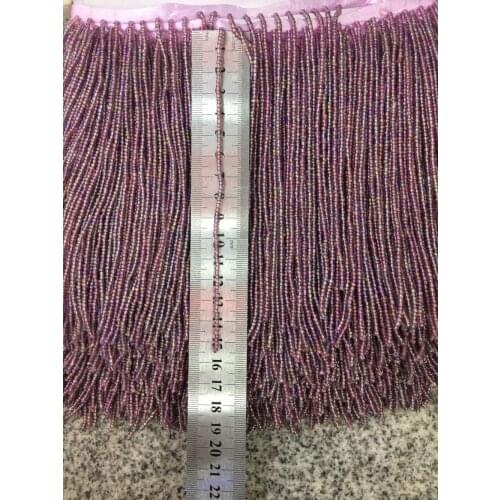 Stock tassel 10 yards/bag ym307# 15 cm quality excellence colour purple beaded stock for sawing dress fringe trim