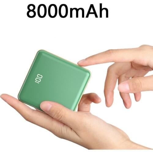 8000mAh Power Bank with USB Type C Cable Portable Charger Powerbank External Battery Pack For Xiaomi iPhone Samsung Poverbank