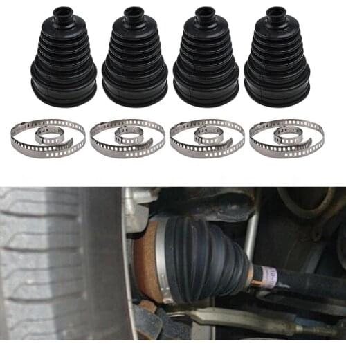 High Quality 4PCS Silicone Constant Speed CV Boot Joint Dust Kit Cover Universal Ball Round Clamp With Clips
