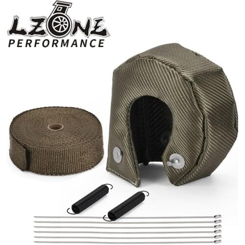 100% Full Titanium T3 Turbo Charger Heat Shield Cover Blanket + 5/10/15 Meter Exhaust Wrap Fit For : T2 T25 T28 GT28 GT30 GT35