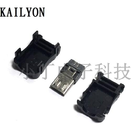 100pcs MICRO 5P solder wire type MK5PUSB with molded case MICRO plug Mini USB male head (10)