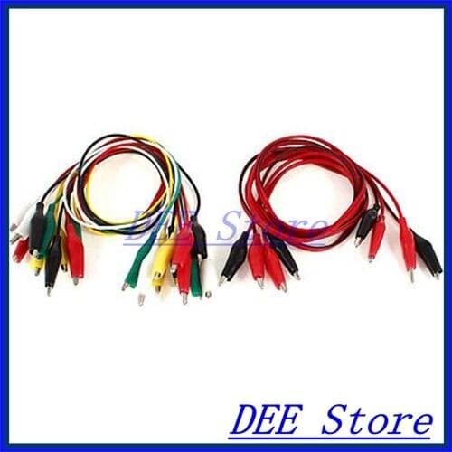 Clip Lead Test Set 12 Piece Alligator Clips Colors Wire Crimped Tester Repair