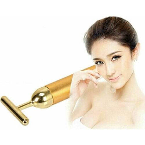 24k Gold BEAUTY BAR Facial Roller Serum Massage Derma Skincare Wrinkle Treatment Face Massager