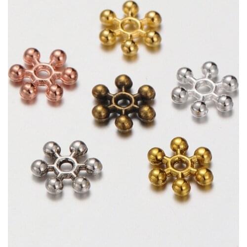 264 Pieces Snowflake Charms Beads Beads With Bulk Hole Metal Beads Intermediate Beads Deco Beads Jewelry Beads