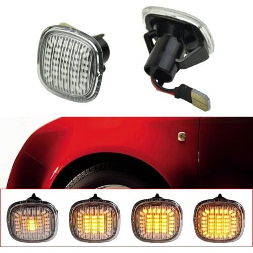 2x For Audi A3 A4 B5 A8/SEAT/Skoda Fabia/Octavia Mk1 LED Car Flowing Water Dynamic Side Marker Blinker Lamp Turn Signal Light