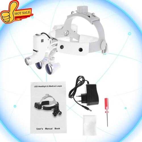 3.5X Magnify Headlight Dental Loupe Dental Magnifier Dental Lab Medical Loupes Headband Magnifier Loupes