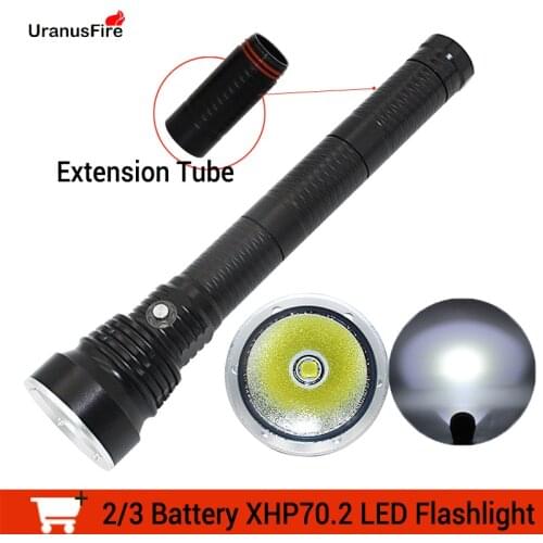 4000 Lumens Scuba Diving Flashlight Torch Waterproof Underwater 100M 4 Files by 2/3 26650 Battery XHP70 xhp70.2 LED Flash Light