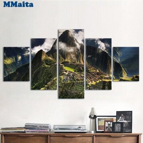5pcs diamond painting Machu Picchu Peru Mountains Clouds Hills Landscape rhinestones 5d diamond embroidery full drill GG5346