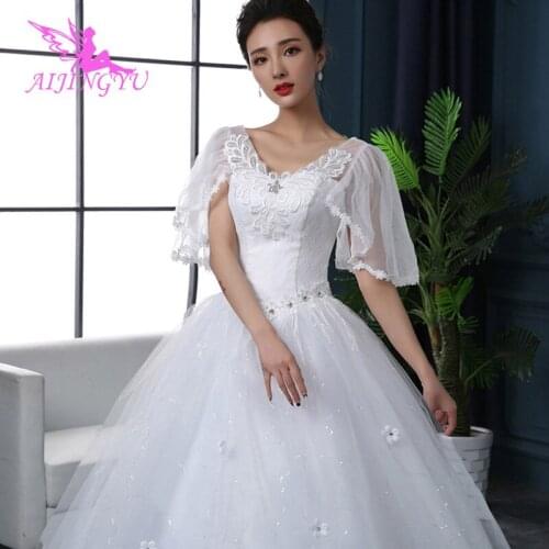 AIJINGYU 2021 2020 custom made Customized new hot selling cheap ball gown lace up back formal bride dresses wedding dress FU216