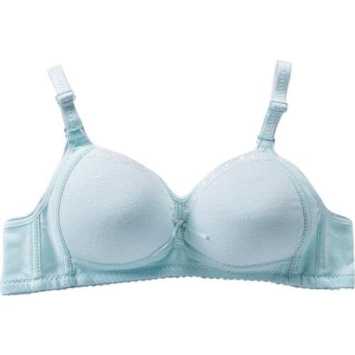 Women Solid Color Push Up Wire free Bra Girls Cute Gathering Adjustable 3/4 Cup Bralette Underwear