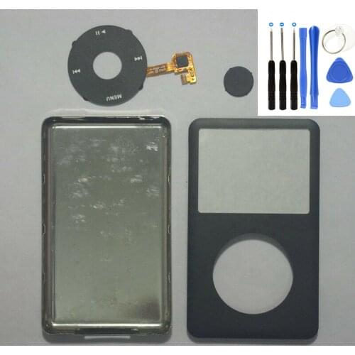 Black Front Cover Silver Back Housing Black Clickwheel Black Button For iPod 6th 7th gen Classic 80gb 120gb 160gb