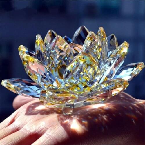 Magnifique Crystal Lotus Flower Crafts Glass Paperweight Fengshui Souvenir Ornaments Figurines Home Decor Wedding Party Gifts