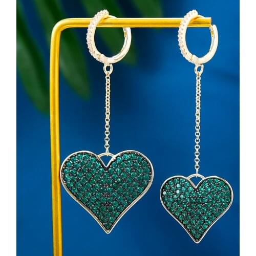 GODKI Trendy Heart Drop Earring For Women Wedding Cubic Zirconia Dubai Bridal Earrings Costume Jewelry Summer Party