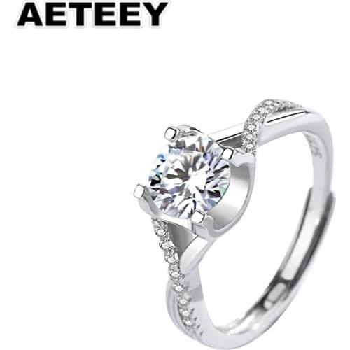 Moissanite rings for women classic temperament elegant sterling silver 925 four-claw engagement diamond ring Fine Jewelry JF-17